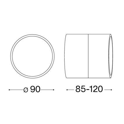 Ideal Lux - Aplique de pared LED para exterior OMEGA LED/7W/230V CRI 90 IP54 antracita