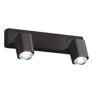 Ideal Lux - LED Aplique de pared orientable RUDY 2xGU10/7W/230V CRI 90 negro