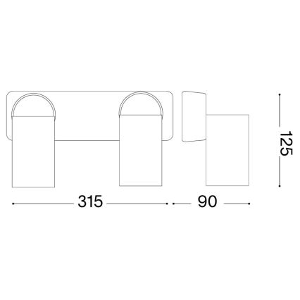 Ideal Lux - LED Aplique de pared orientable RUDY 2xGU10/7W/230V CRI 90 negro