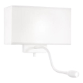 Ideal Lux - LED Aplique flexible HOTEL 1xE27/60W/230V + LED/1,5W blanco