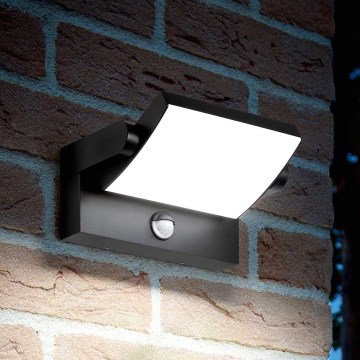 Ideal Lux - LED Aplique para exterior con sensor SWIPE LED/21W/230V CRI 90 IP54 negro