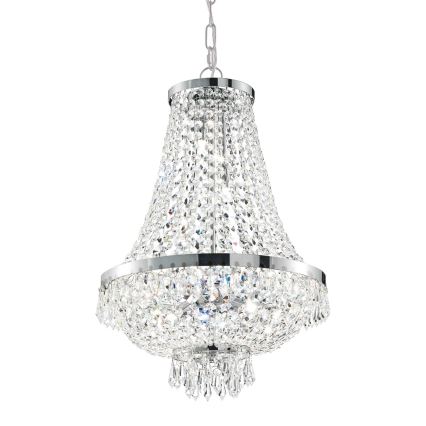 Ideal Lux - LED Lámpara colgante de cristal CAESAR 12xG9/3W/230V diá. 55 cm cromo brillante