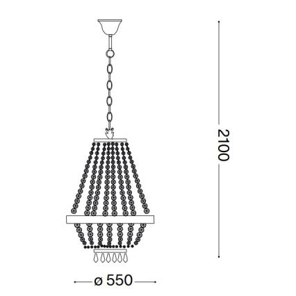 Ideal Lux - LED Lámpara colgante de cristal CAESAR 12xG9/3W/230V diá. 55 cm cromo brillante