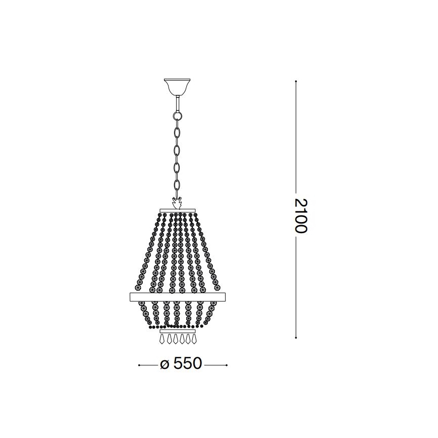 Ideal Lux - LED Lámpara colgante de cristal CAESAR 12xG9/3W/230V diá. 55 cm cromo brillante