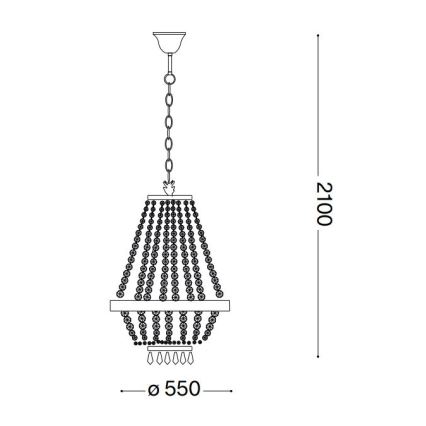 Ideal Lux - LED Lámpara colgante de cristal CAESAR 12xG9/3W/230V diá. 55 cm dorado