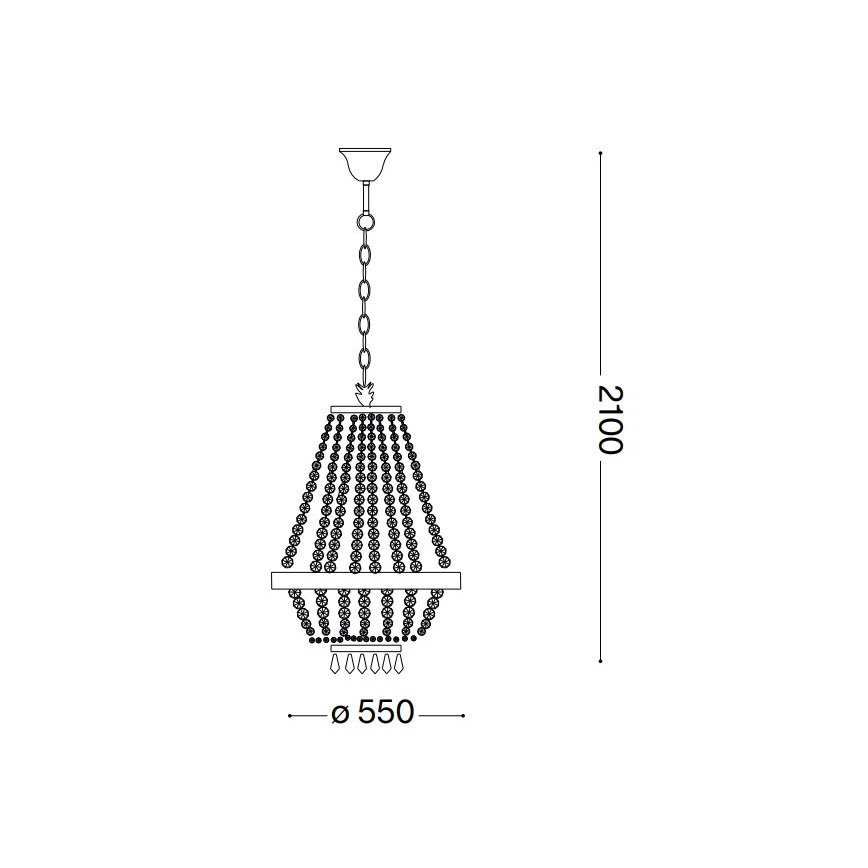Ideal Lux - LED Lámpara colgante de cristal CAESAR 12xG9/3W/230V diá. 55 cm dorado