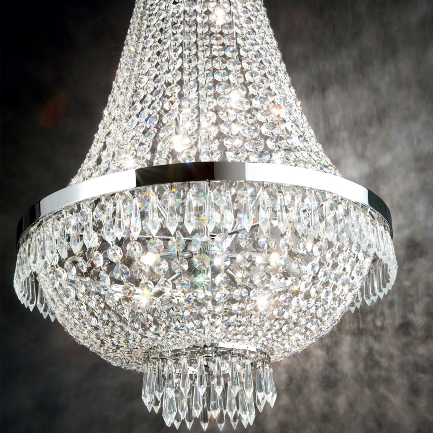Ideal Lux - LED Lámpara colgante de cristal CAESAR 6xG9/3W/230V diá. 38 cm cromo brillante