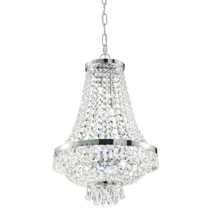 Ideal Lux - LED Lámpara colgante de cristal CAESAR 6xG9/3W/230V diá. 38 cm cromo brillante