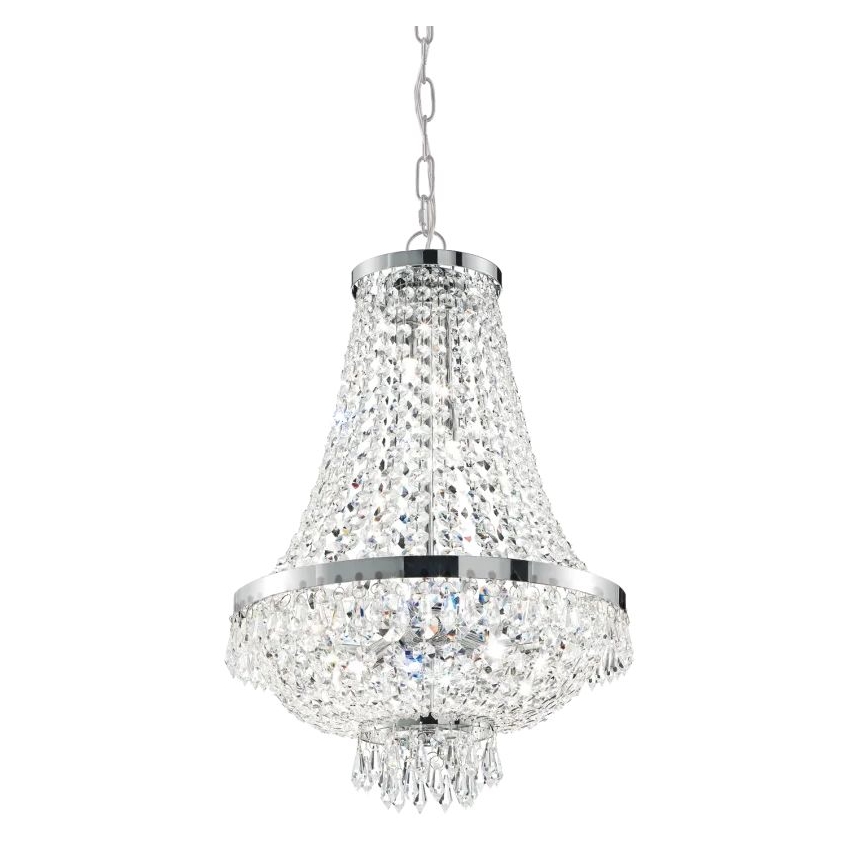 Ideal Lux - LED Lámpara colgante de cristal CAESAR 6xG9/3W/230V diá. 38 cm cromo brillante