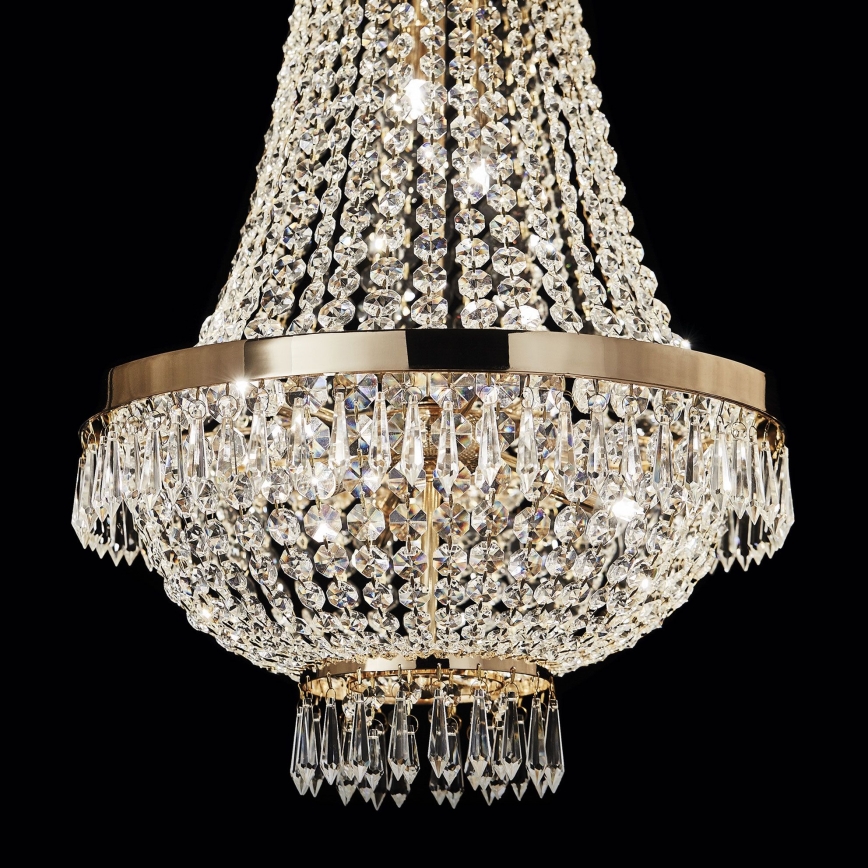 Ideal Lux - LED Lámpara colgante de cristal CAESAR 6xG9/3W/230V diá. 38 cm dorado