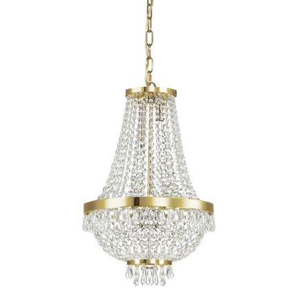 Ideal Lux - LED Lámpara colgante de cristal CAESAR 6xG9/3W/230V diá. 38 cm dorado