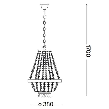 Ideal Lux - LED Lámpara colgante de cristal CAESAR 6xG9/3W/230V diá. 38 cm dorado