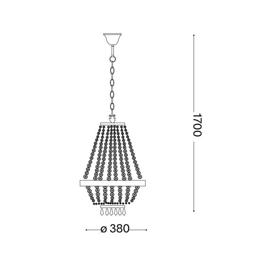 Ideal Lux - LED Lámpara colgante de cristal CAESAR 6xG9/3W/230V diá. 38 cm dorado