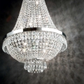 Ideal Lux - LED Lámpara colgante de cristal CAESAR 9xG9/3W/230V diá. 45 cm cromo brillante