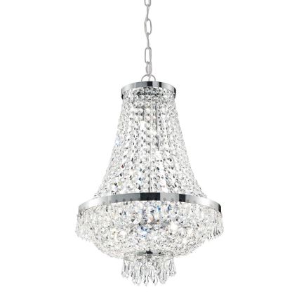 Ideal Lux - LED Lámpara colgante de cristal CAESAR 9xG9/3W/230V diá. 45 cm cromo brillante