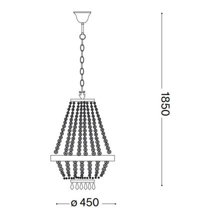 Ideal Lux - LED Lámpara colgante de cristal CAESAR 9xG9/3W/230V diá. 45 cm cromo brillante