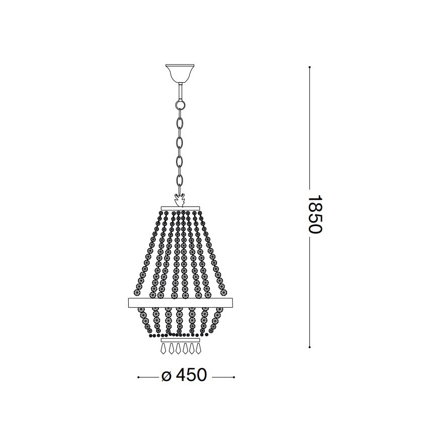 Ideal Lux - LED Lámpara colgante de cristal CAESAR 9xG9/3W/230V diá. 45 cm dorado