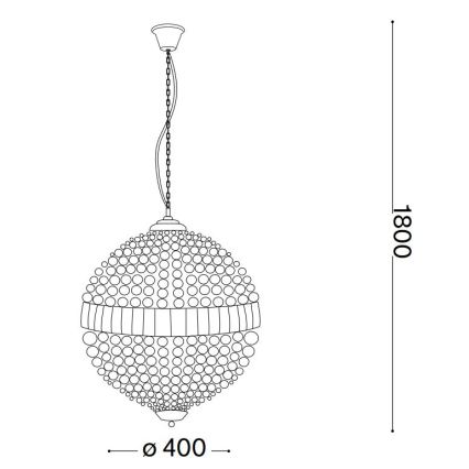 Ideal Lux - LED Lámpara colgante de cristal LUXOR 6xG9/3W/230V diá. 40 cm transparente