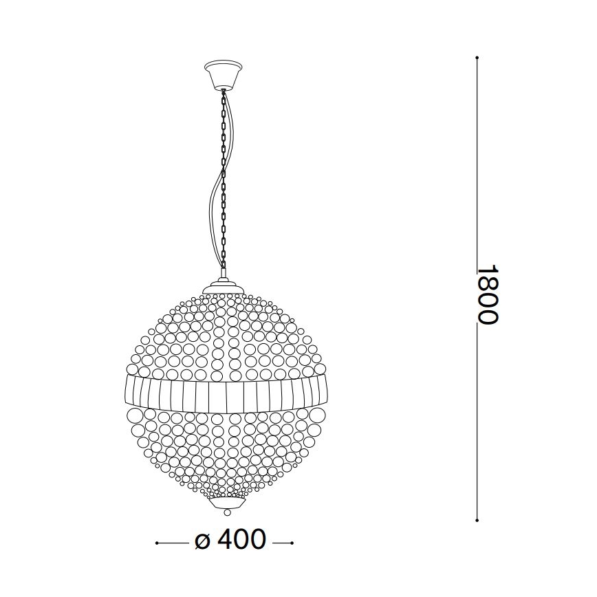 Ideal Lux - LED Lámpara colgante de cristal LUXOR 6xG9/3W/230V diá. 40 cm transparente