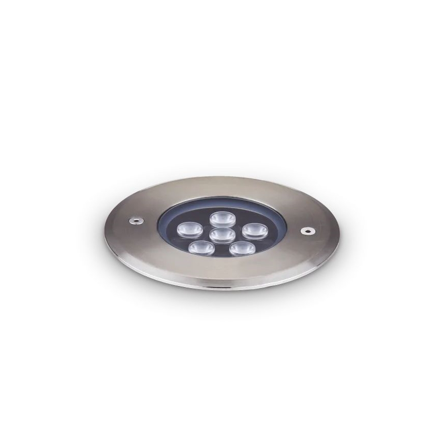Ideal Lux - LED Lámpara empotrable de suelo FLOOR LED/6W/230V diá. 12 cm CRI 90 IP67 cromo brillante