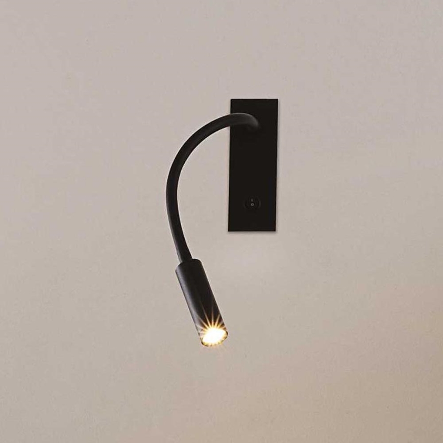 Ideal Lux - LED Lámpara flexible pequeña IO LED/3W/230V CRI 90 negro