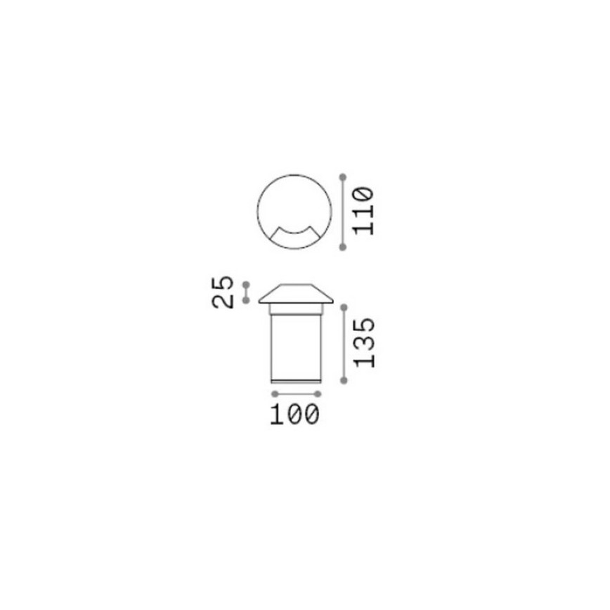 Ideal Lux - Luminaria empotrable de suelo LED ROCKET LED/3W/230V CRI 90 IP67 cromo mate