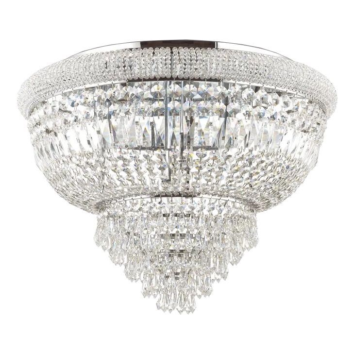 Ideal Lux - Plafón de cristal DUBAI 24xE14/28W/230V diá. 78 cm cromo brillante