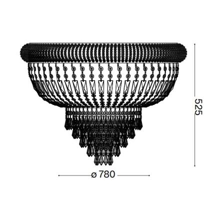 Ideal Lux - Plafón de cristal DUBAI 24xE14/28W/230V diá. 78 cm cromo brillante