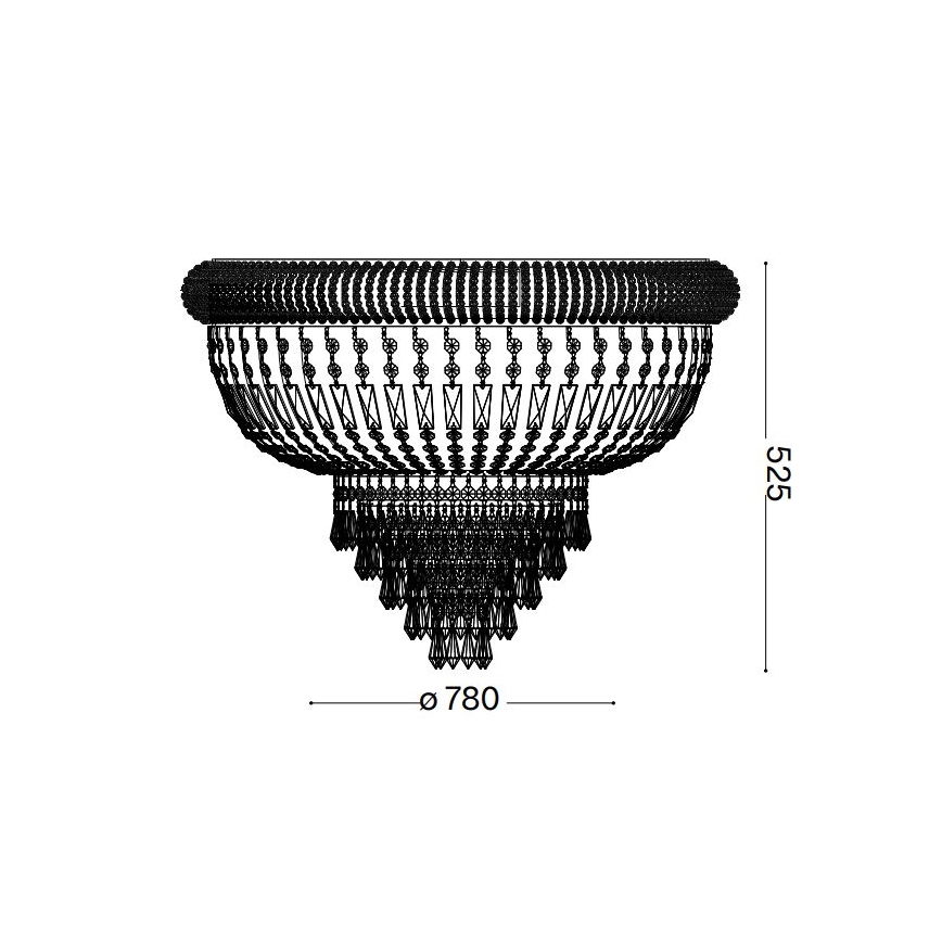 Ideal Lux - Plafón de cristal DUBAI 24xE14/28W/230V diá. 78 cm cromo brillante