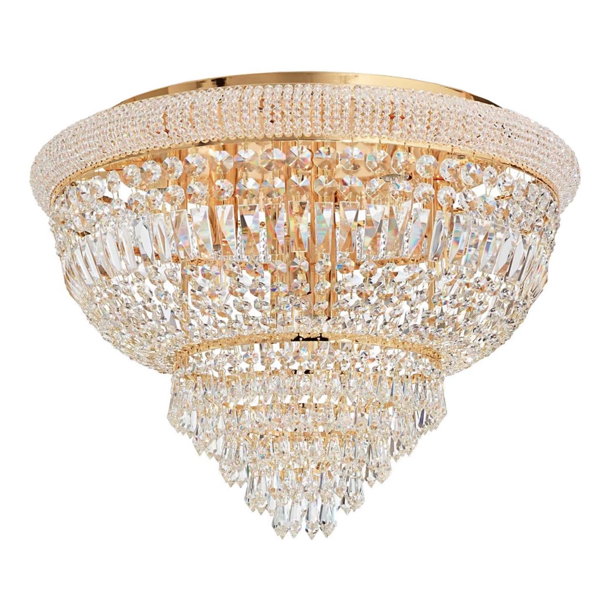 Ideal Lux - Plafón de cristal DUBAI 24xE14/28W/230V diá. 78 cm dorado