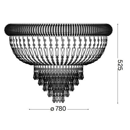 Ideal Lux - Plafón de cristal DUBAI 24xE14/28W/230V diá. 78 cm dorado