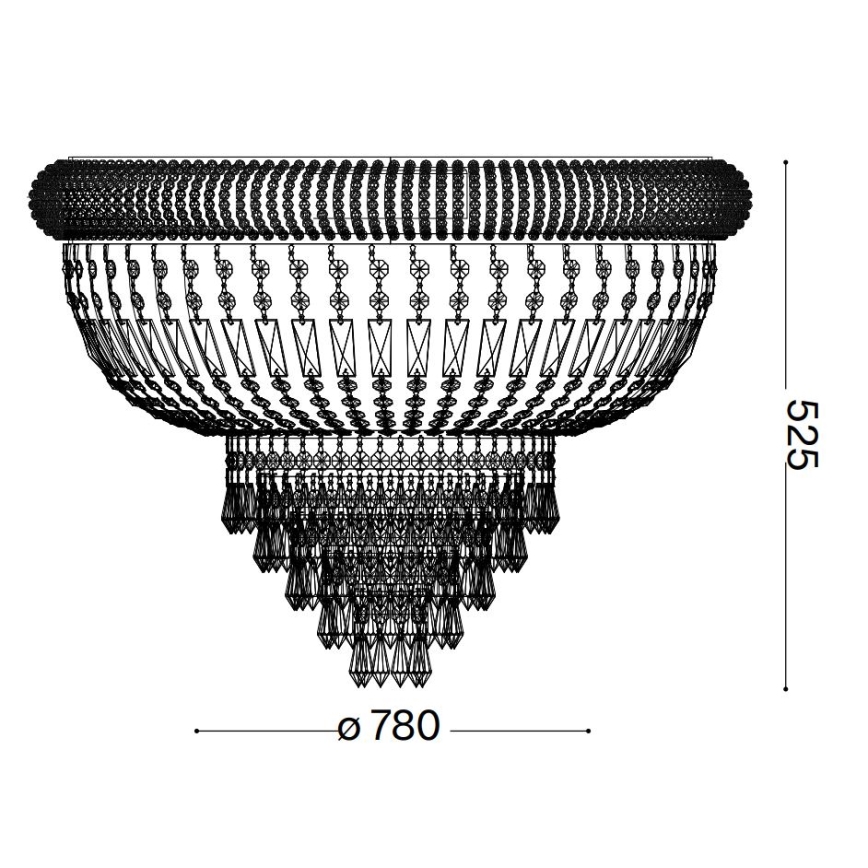 Ideal Lux - Plafón de cristal DUBAI 24xE14/28W/230V diá. 78 cm dorado