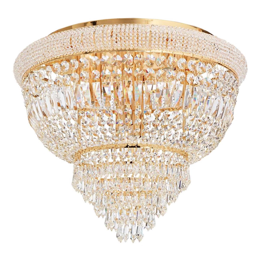 Ideal Lux - Plafón de cristal DUBAI 6xE14/28W/230V diá. 52 cm dorado