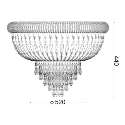 Ideal Lux - Plafón de cristal DUBAI 6xE14/28W/230V diá. 52 cm dorado