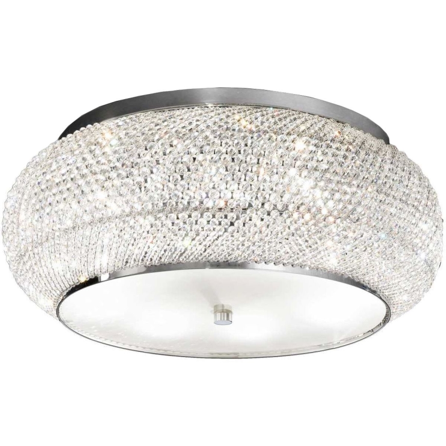 Ideal Lux - Plafón de cristal PASHA 10xE14/40W/230V diá. 55 cromo brillante