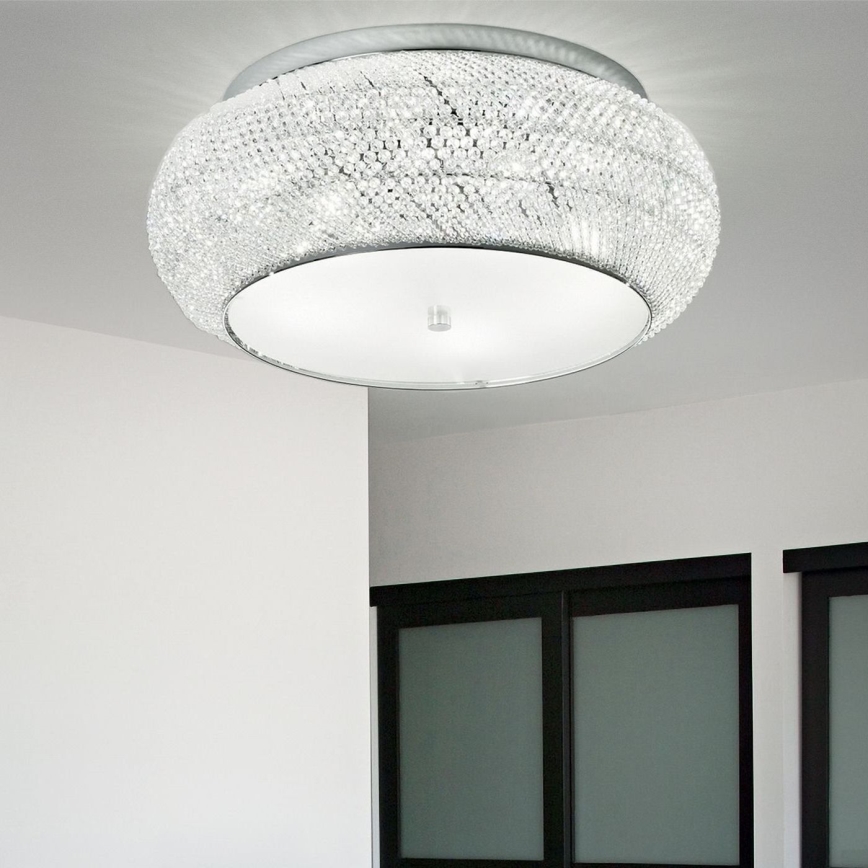 Ideal Lux - Plafón de cristal PASHA 14xE14/40W/230V diá. 65 cromo brillante