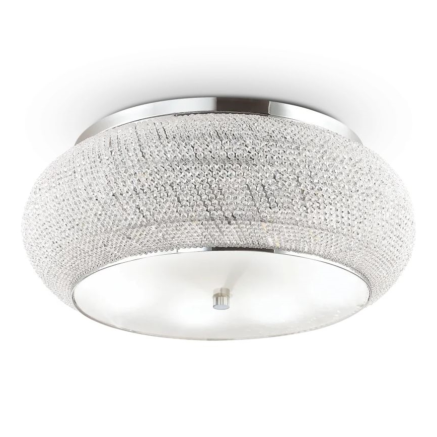Ideal Lux - Plafón de cristal PASHA 14xE14/40W/230V diá. 65 cromo brillante