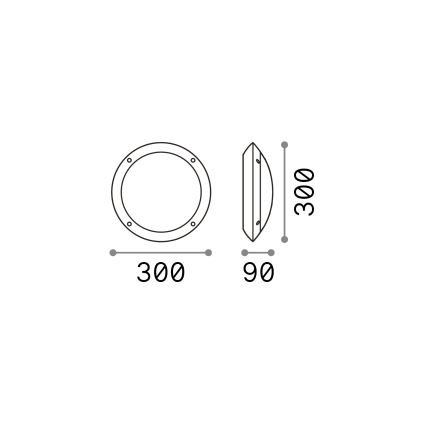 Ideal Lux - Plafón exterior 1xE27/23W/230V IP66