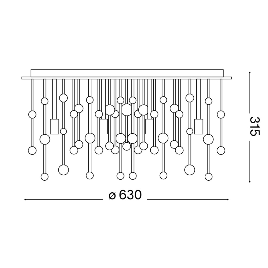 Ideal Lux - Plafón LED 12xG9/3W/230V diá. 63 cm cromo brillante