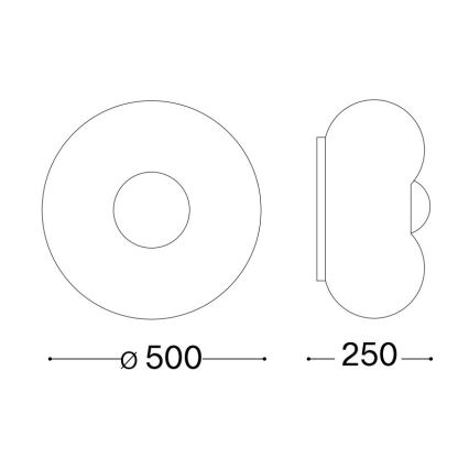 Ideal Lux - Plafón LED ARIZONA 5xGX53/9W/230V diá. 50 cm blanco