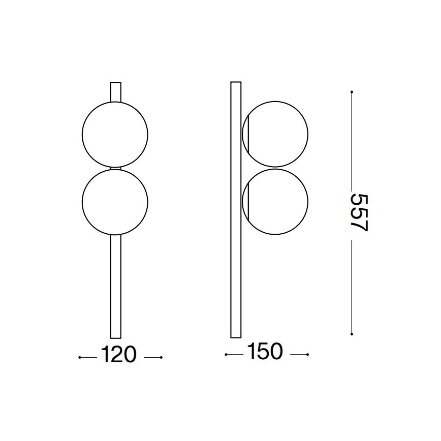 Ideal Lux - Plafón LED BINOMIO 2xG9/3W/230V negro