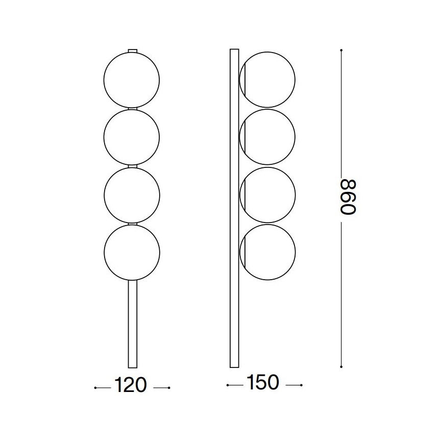 Ideal Lux - Plafón LED BINOMIO 4xG9/3W/230V negro