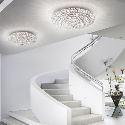 Ideal Lux - Plafón LED de cristal KING 5xG9/3W/230V diá. 38 cm cromo brillante