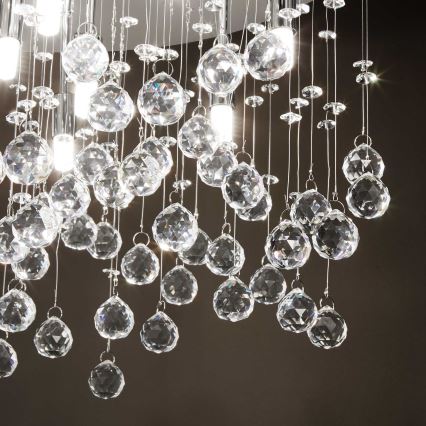 Ideal Lux - Plafón LED de cristal MOONLIGHT 12xG9/3W/230V diá. 60 cm cromo brillante