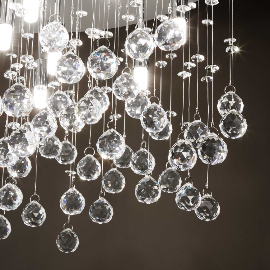 Ideal Lux - Plafón LED de cristal MOONLIGHT 12xG9/3W/230V diá. 60 cm cromo brillante