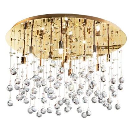 Ideal Lux - Plafón LED de cristal MOONLIGHT 15xG9/3W/230V diá. 80 cm dorado
