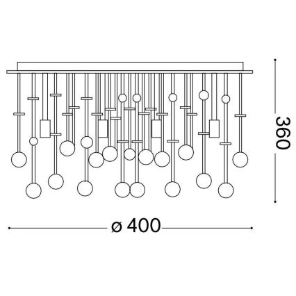 Ideal Lux - Plafón LED de cristal MOONLIGHT 8xG9/3W/230V diá. 40 cm cromo brillante