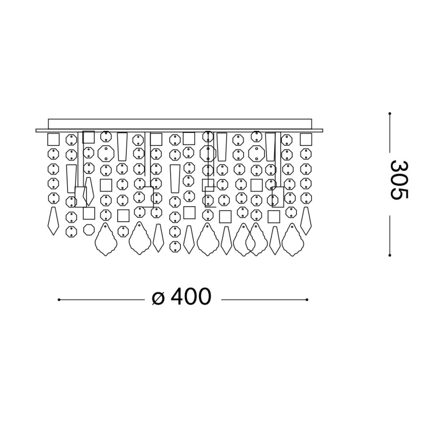 Ideal Lux - Plafón LED de cristal ROYAL 8xG9/3W/230V diá. 40 cm cromo brillante