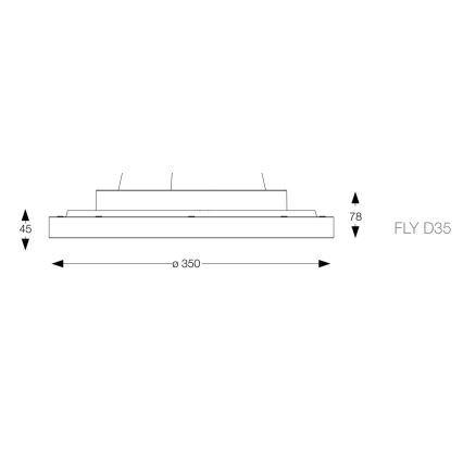 Ideal Lux - Plafón LED FLY LED/18W/230V 2700K diá. 35 cm CRI 90 IP40 blanco