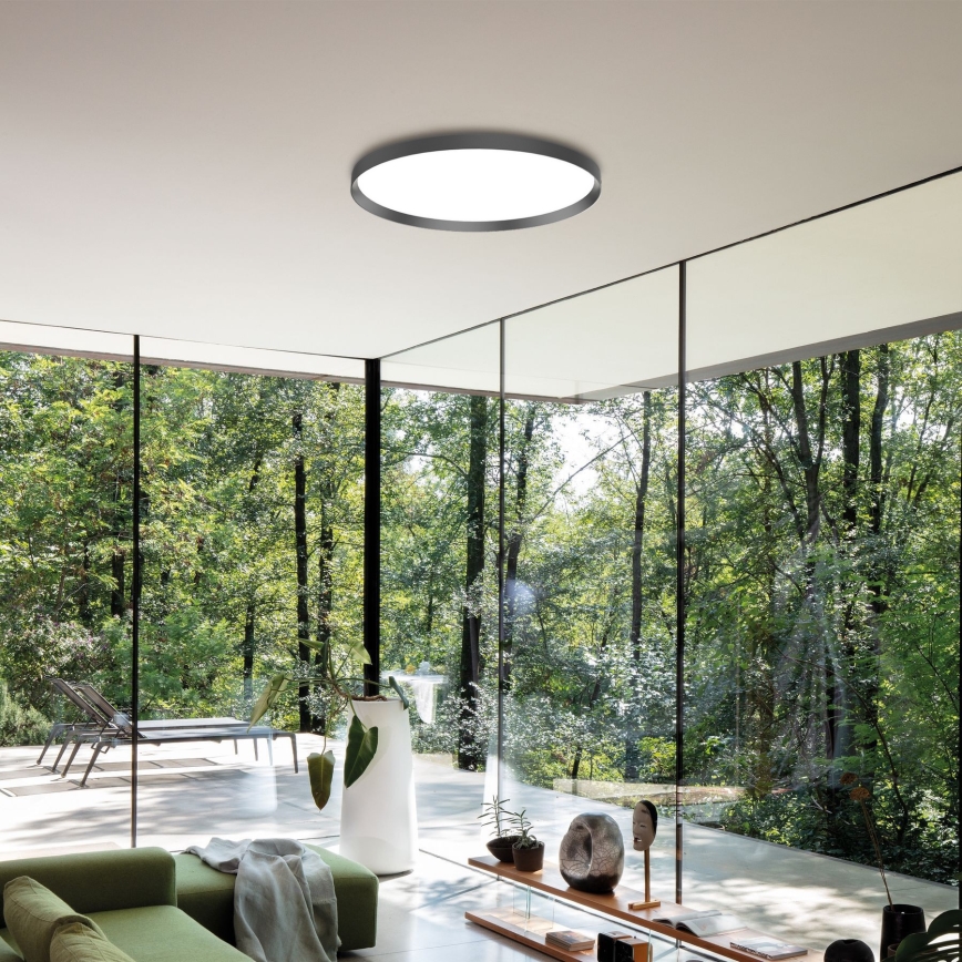 Ideal Lux - Plafón LED FLY LED/26W/230V 2700K diá. 45 cm CRI 90 IP40 negro